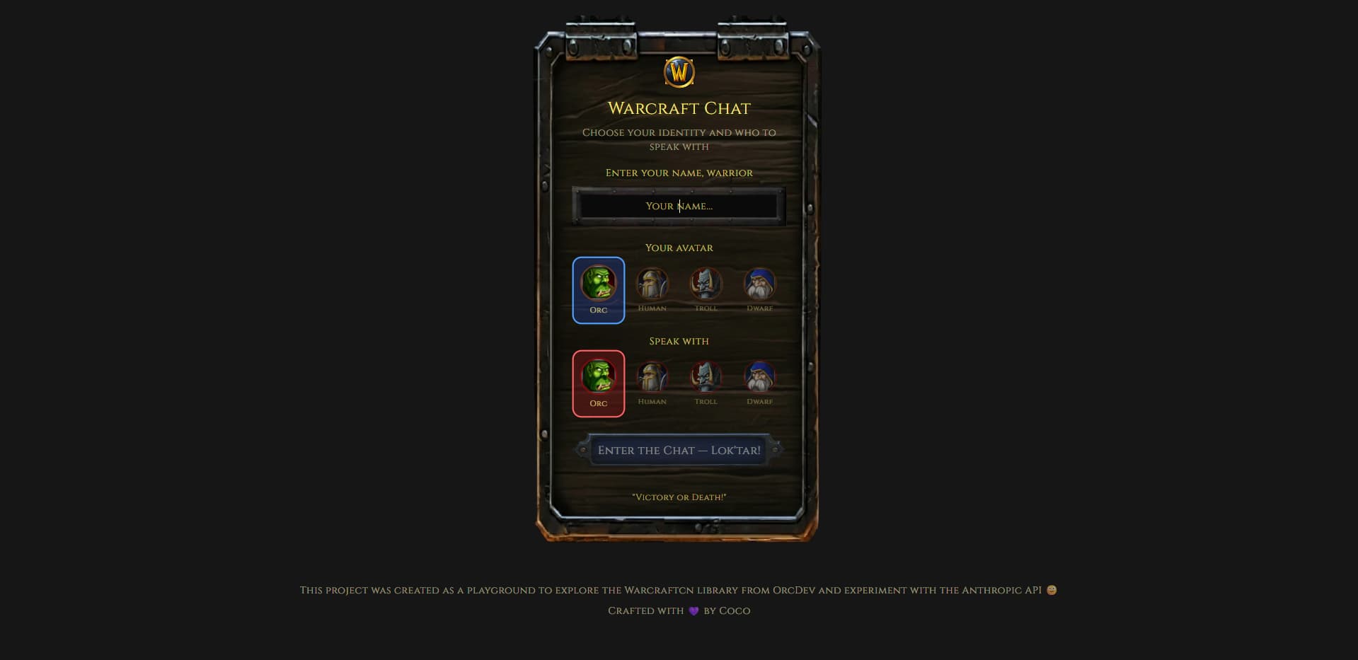 Preview de Warcraft Chat